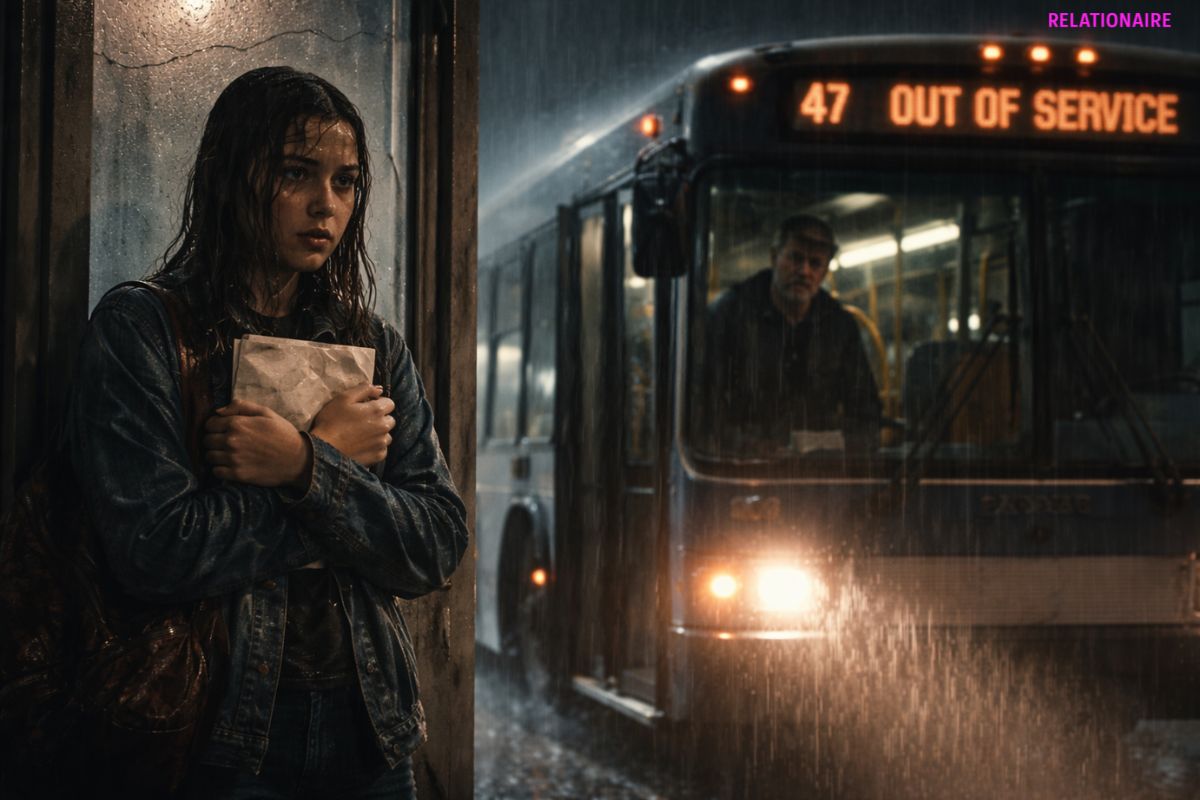 The Bus Stop in the Rain